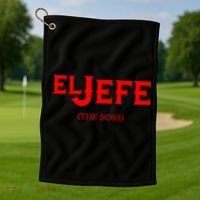 El Jefe (The Boss) Funny Text Logo Golf Towel thumb 1