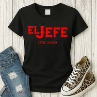 El Jefe (The Boss) Funny Text Logo Women's T-Shirt thumb 3