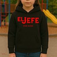 El Jefe (The Boss) Funny Text Logo Kids Hoodie thumb 3