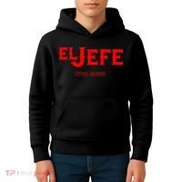 El Jefe (The Boss) Funny Text Logo Kids Hoodie thumb 4