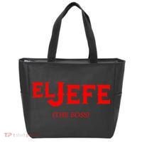 El Jefe (The Boss) Funny Text Logo Tote Bag thumb 0