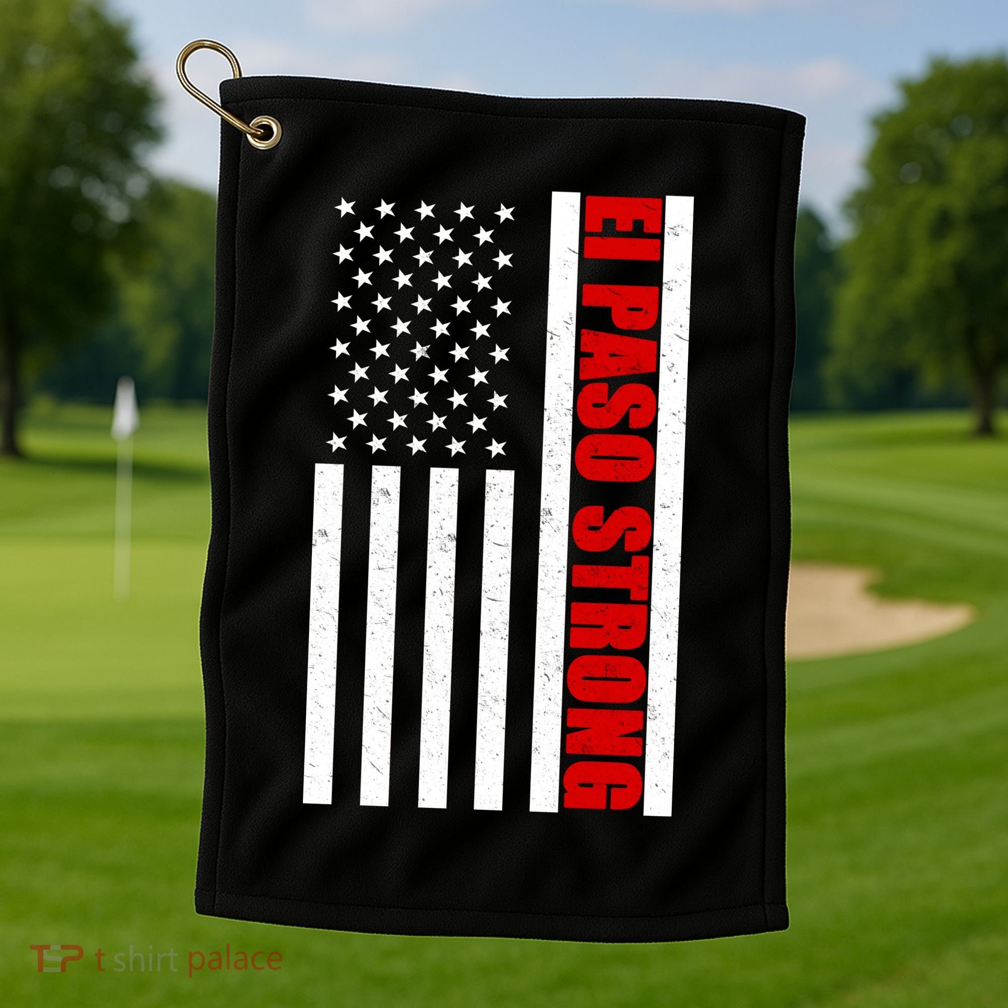 El Paso Strong American Flag Golf Towel