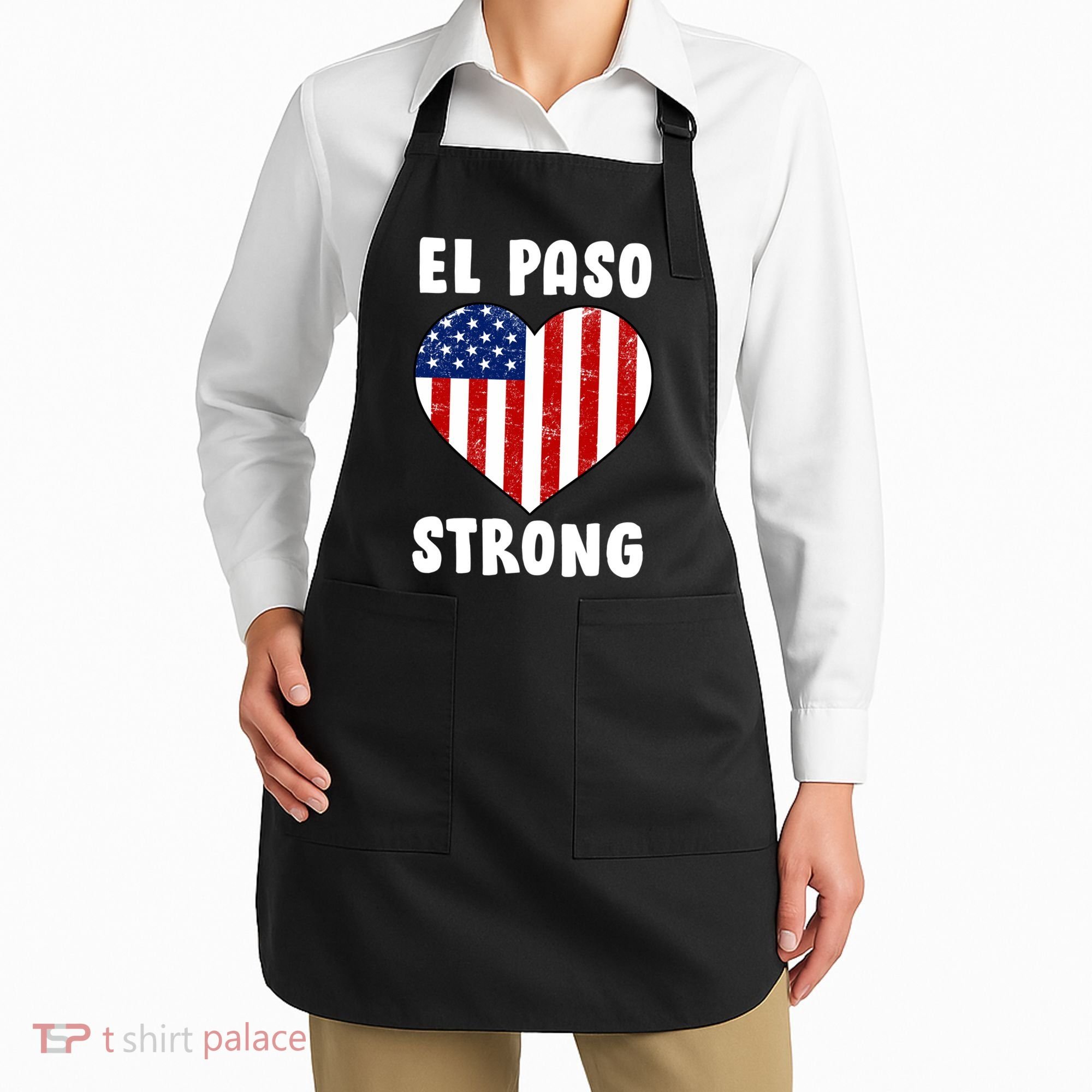El Paso Strong American Texas Heart Apron