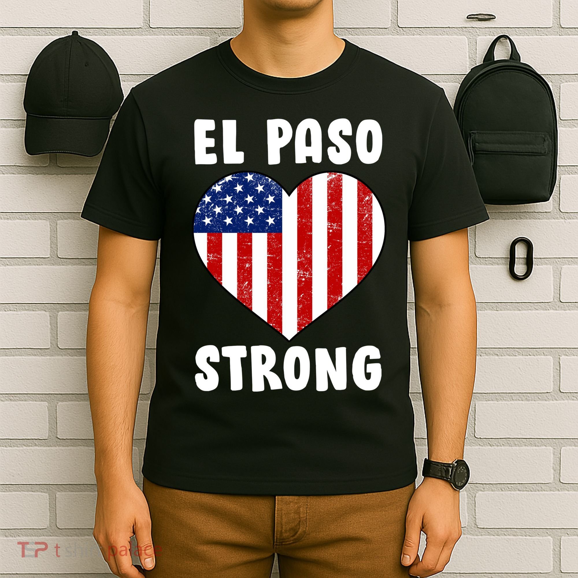 El Paso Strong American Texas Heart T-Shirt
