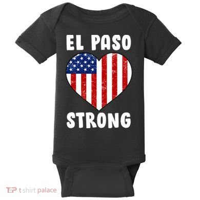 El Paso Strong American Texas Heart Baby Bodysuit
