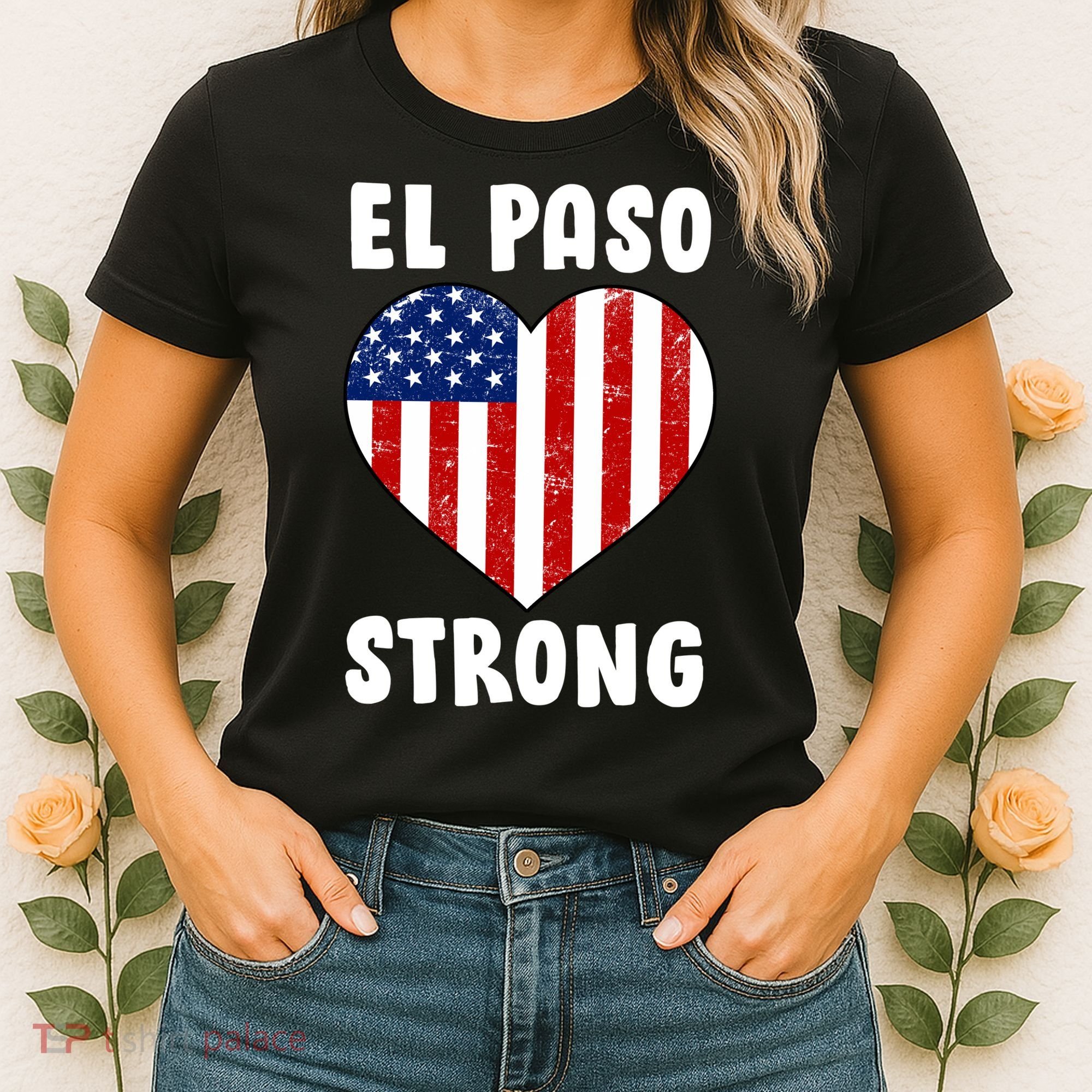 El Paso Strong American Texas Heart Women's T-Shirt