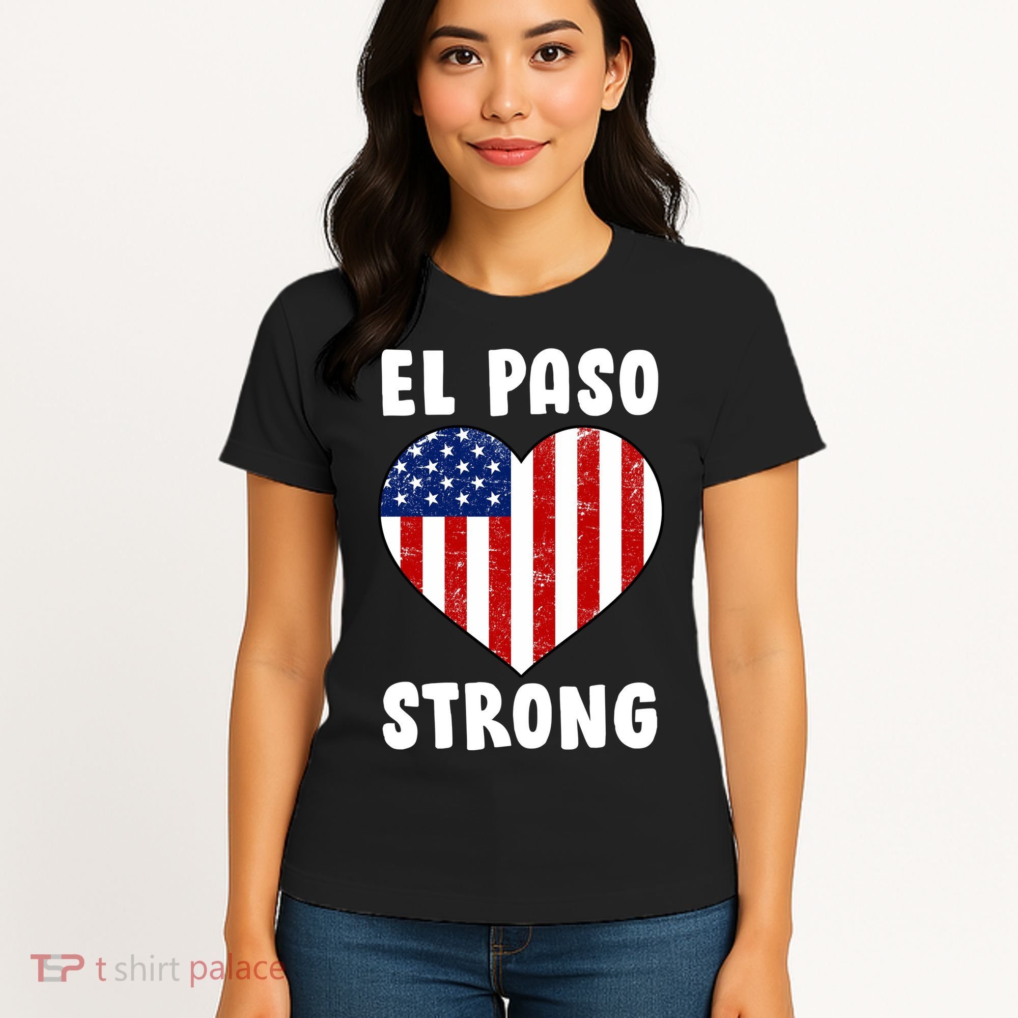 El Paso Strong American Texas Heart Women's T-Shirt