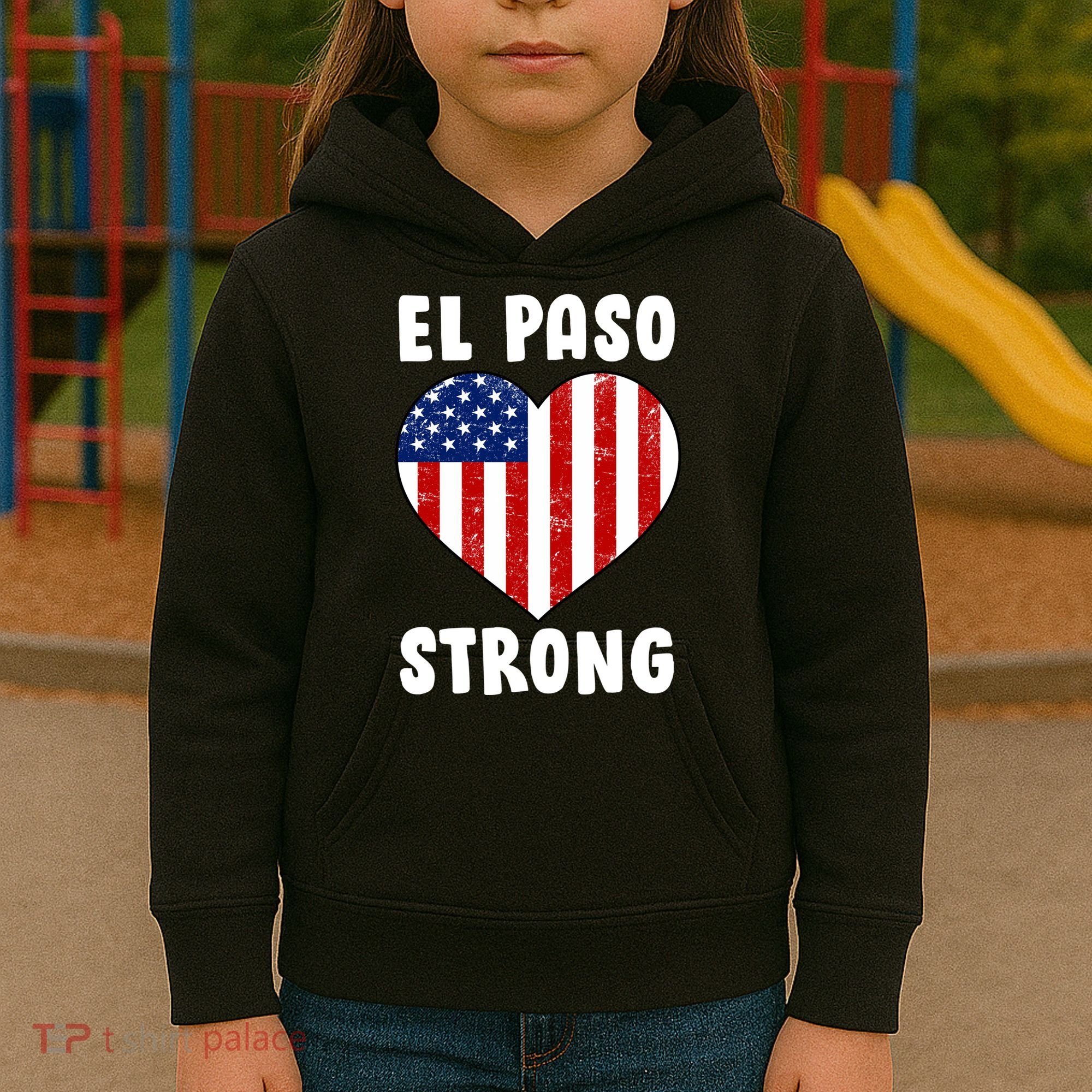 El Paso Strong American Texas Heart Kids Hoodie