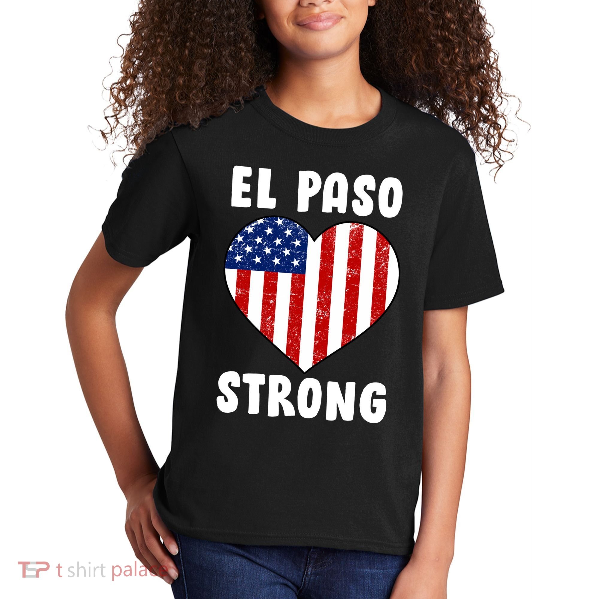 El Paso Strong American Texas Heart Kids T-Shirt