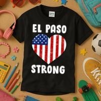 El Paso Strong American Texas Heart Kids T-Shirt thumb 3