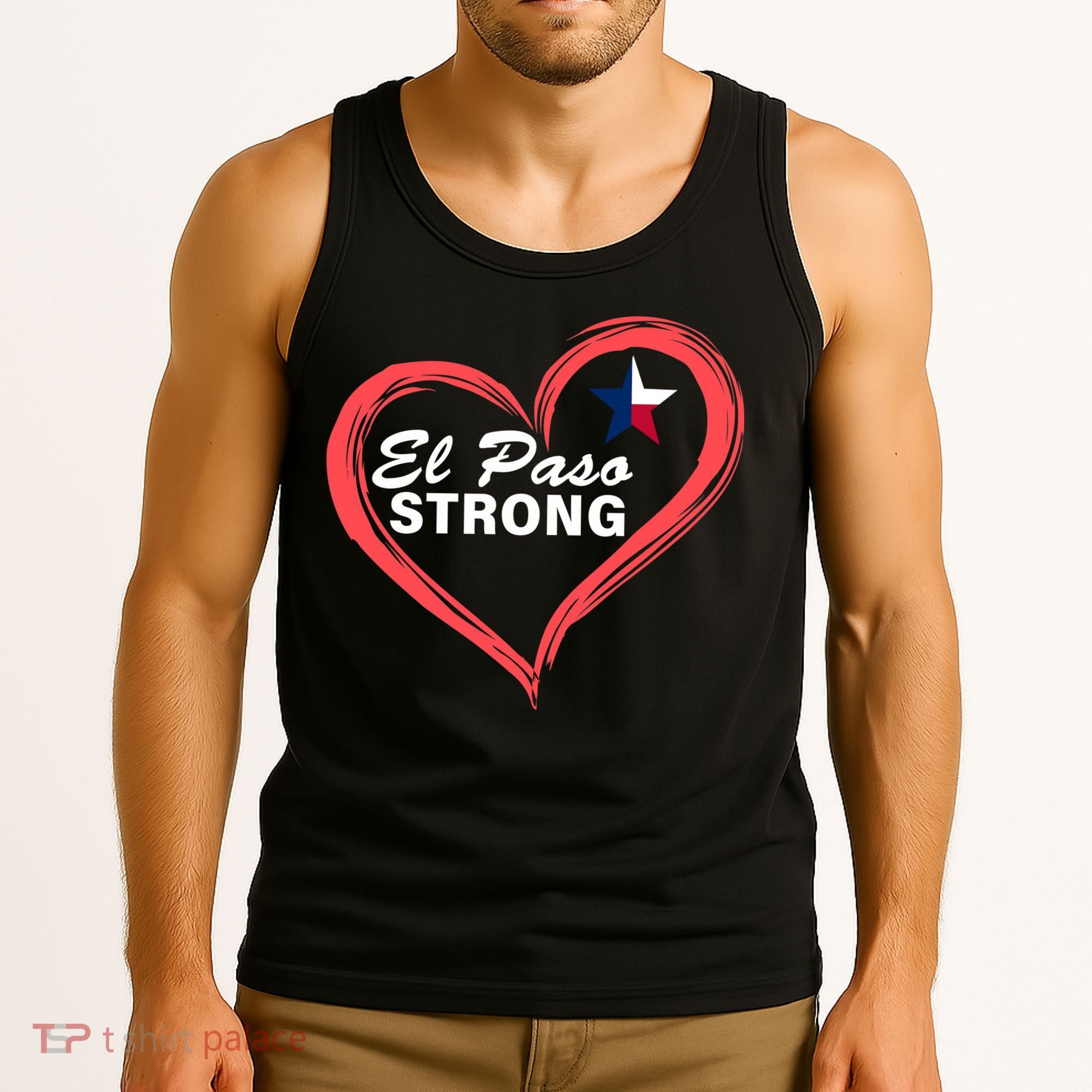 El Paso Strong Heart Texas Star Tank Top