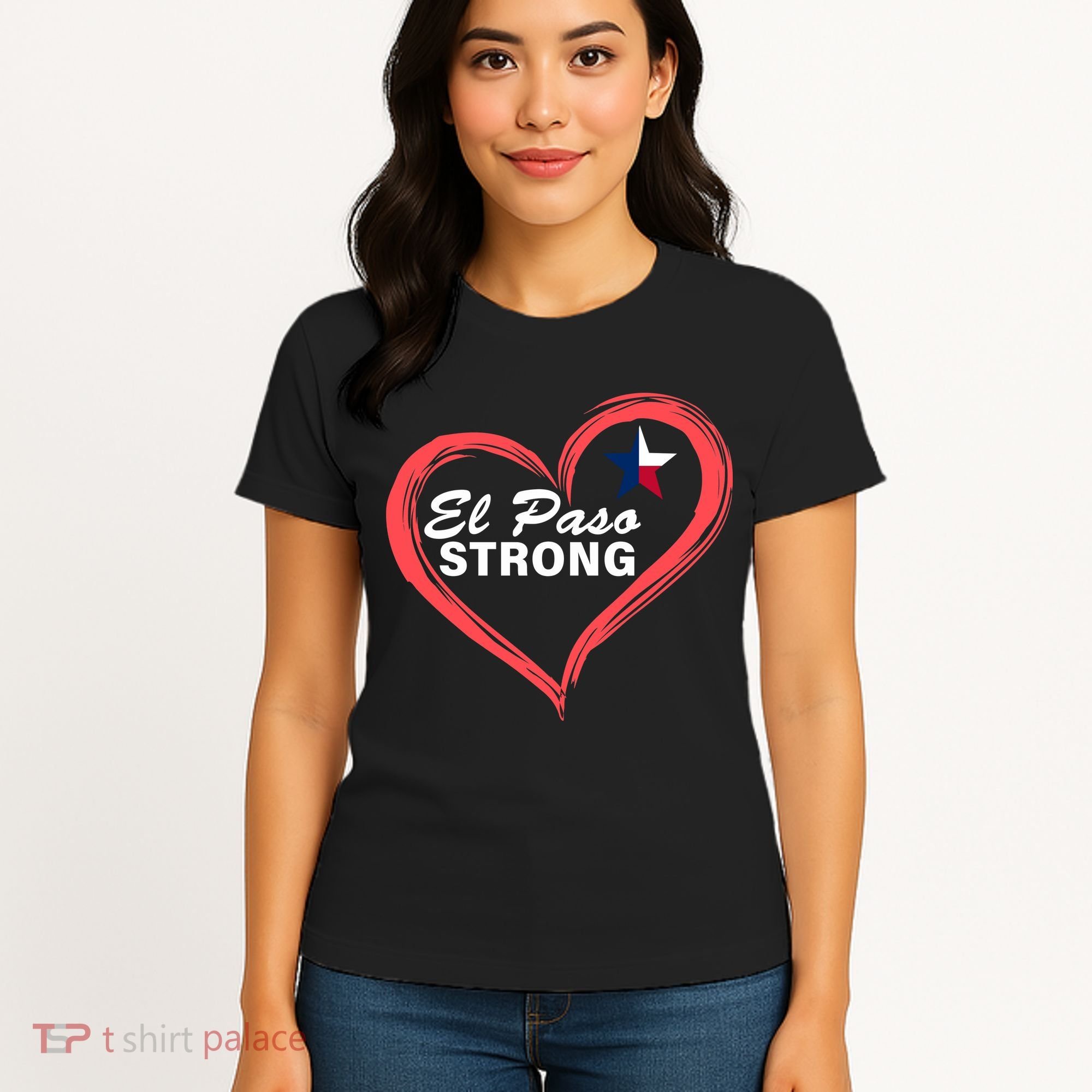 El Paso Strong Heart Texas Star Women's T-Shirt
