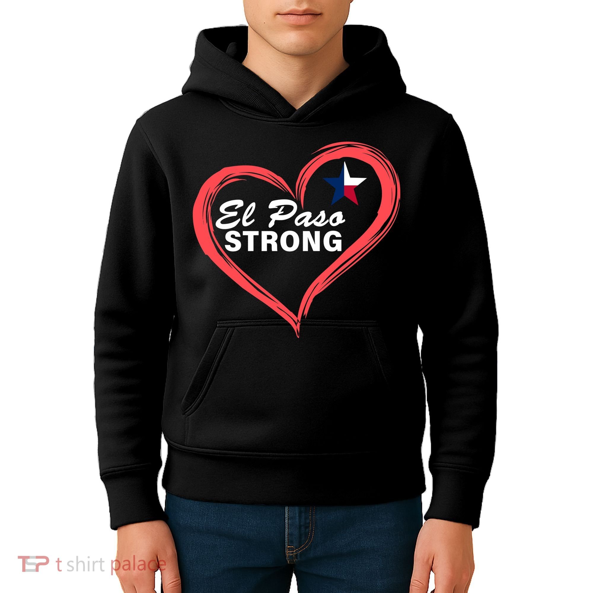 El Paso Strong Heart Texas Star Kids Hoodie