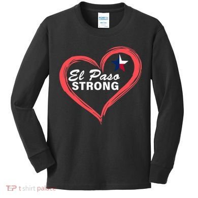 El Paso Strong Heart Texas Star Kids Long Sleeve Shirt
