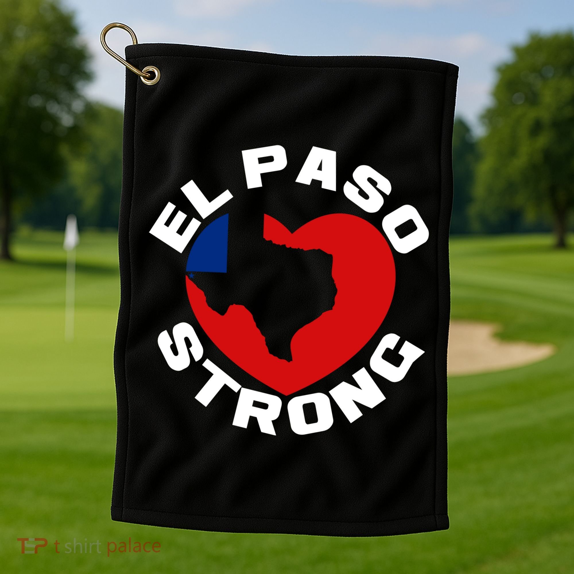 El Paso Strong Texas Heart Golf Towel