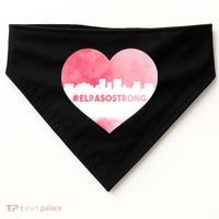 #El Paso Strong Texas Skyline Heart USA-Made Doggie Bandana thumb 0