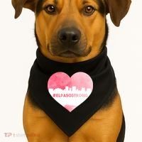 #El Paso Strong Texas Skyline Heart USA-Made Doggie Bandana thumb 1