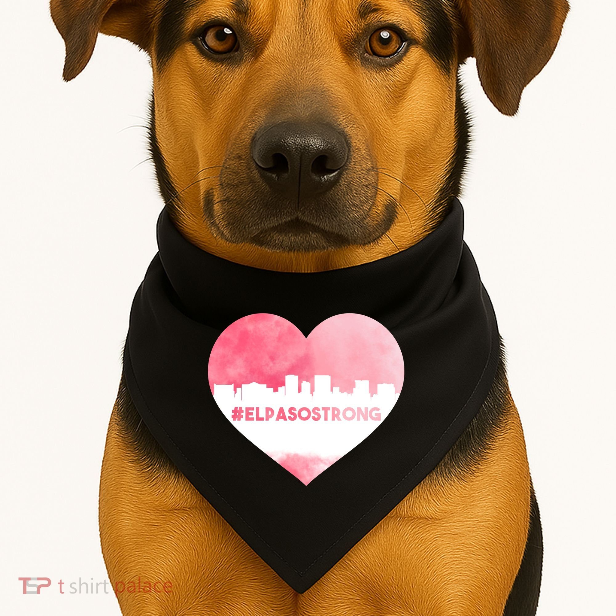 #El Paso Strong Texas Skyline Heart USA-Made Doggie Bandana