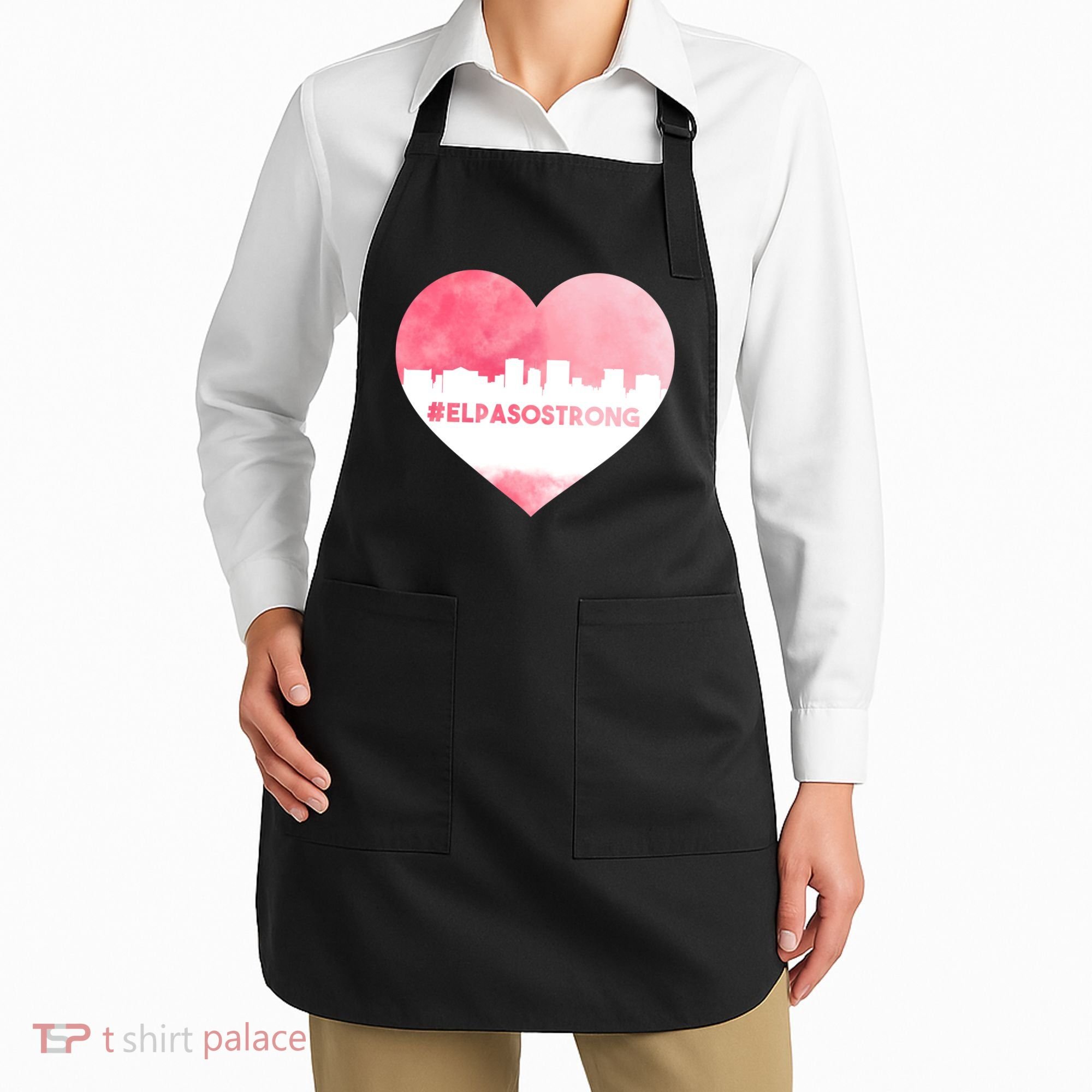 #El Paso Strong Texas Skyline Heart Apron