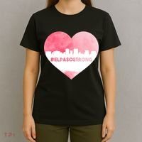 #El Paso Strong Texas Skyline Heart T-Shirt thumb 4