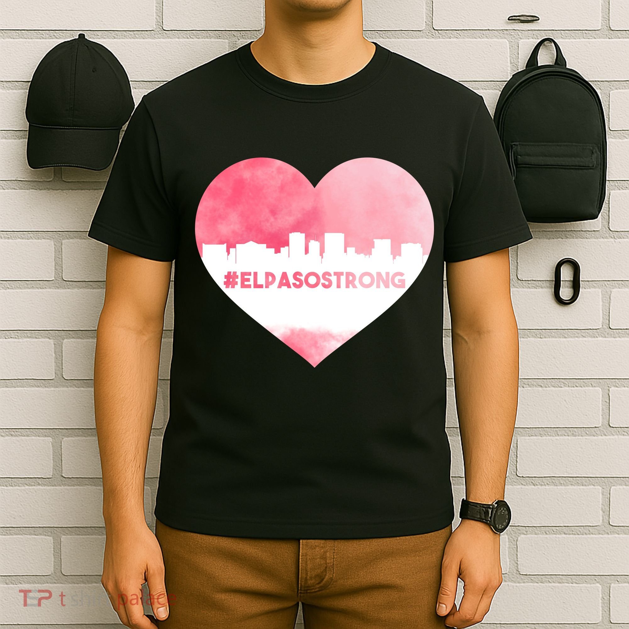 #El Paso Strong Texas Skyline Heart T-Shirt