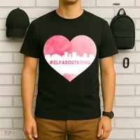 #El Paso Strong Texas Skyline Heart T-Shirt thumb 6