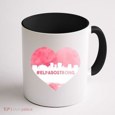 #El Paso Strong Texas Skyline Heart Coffee Mug back