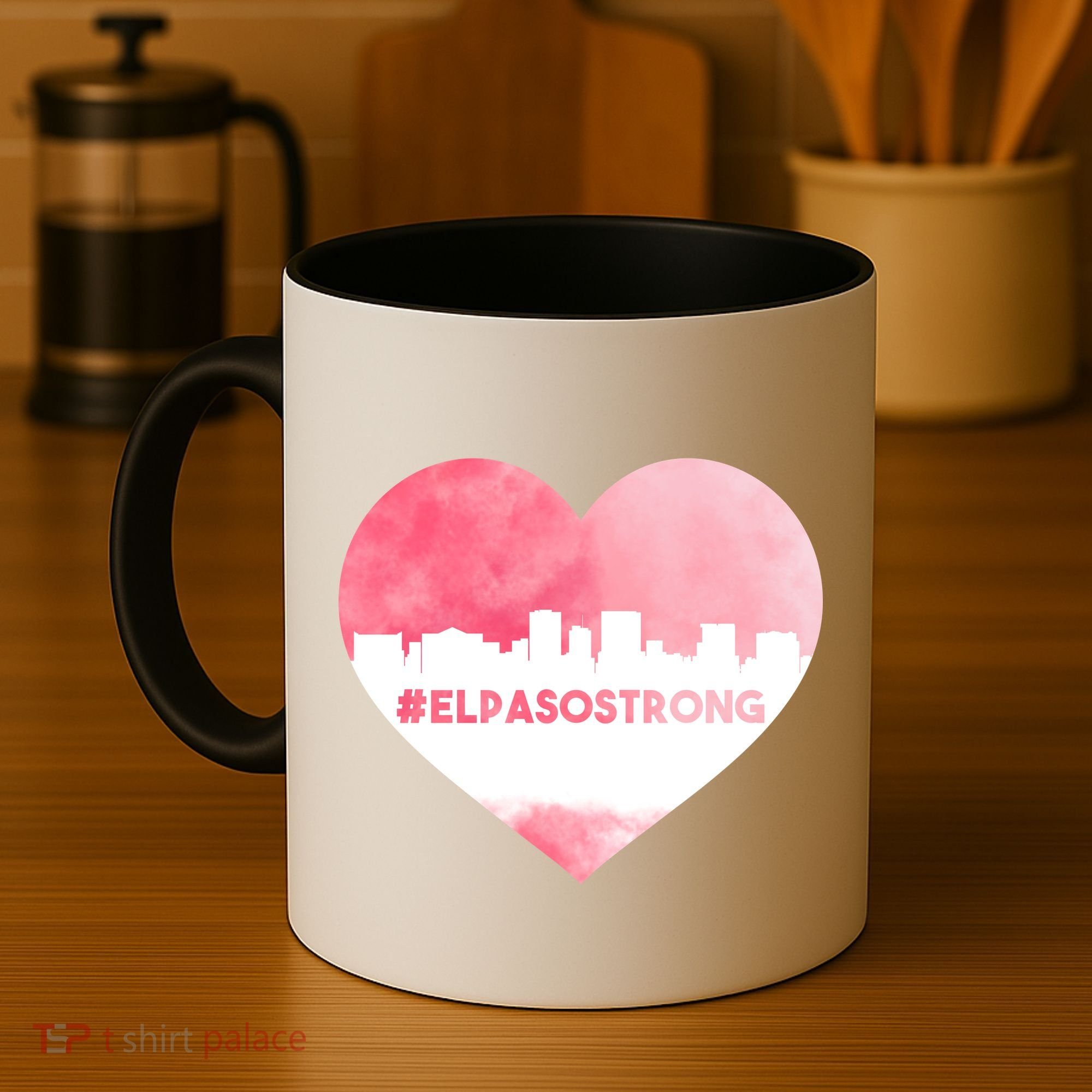 #El Paso Strong Texas Skyline Heart Coffee Mug