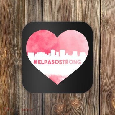 #El Paso Strong Texas Skyline Heart Coaster