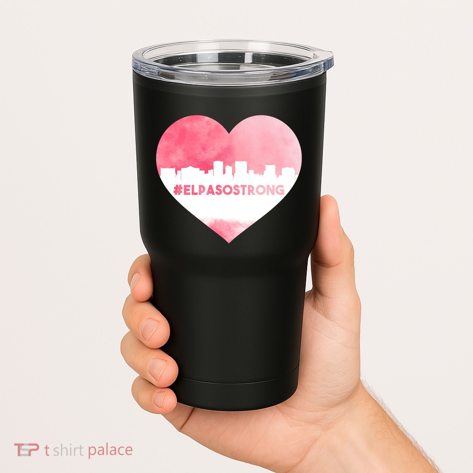 #El Paso Strong Texas Skyline Heart Tumbler