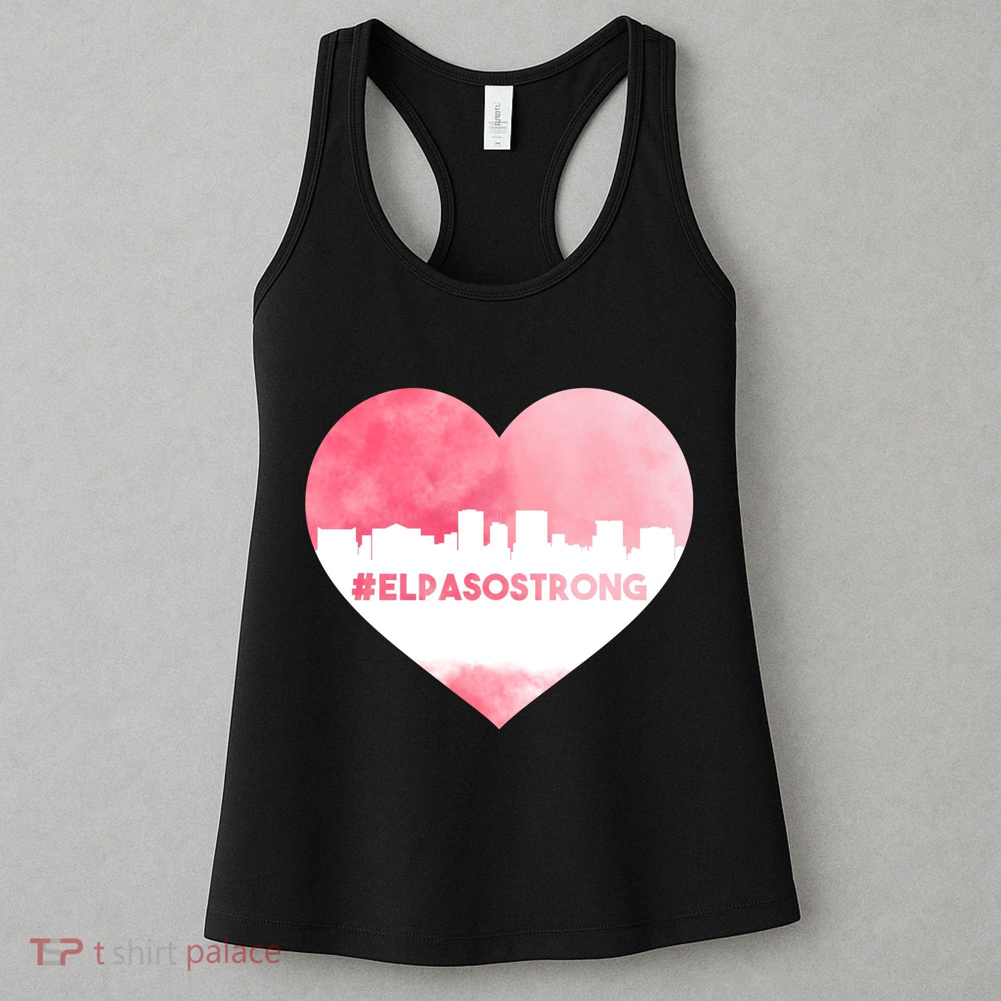 #El Paso Strong Texas Skyline Heart Women's Tank Top