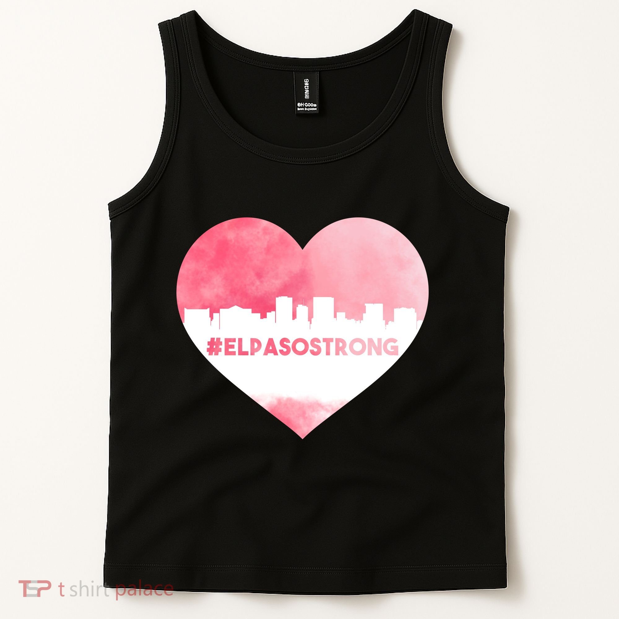 #El Paso Strong Texas Skyline Heart Tank Top