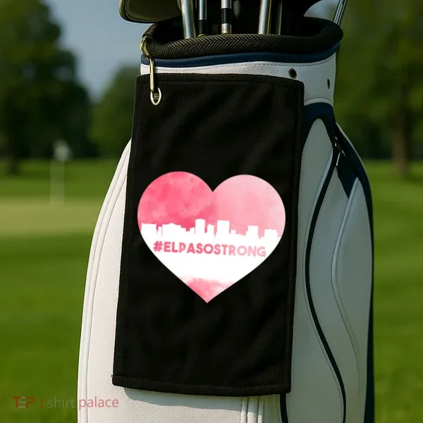 #El Paso Strong Texas Skyline Heart Golf Towel
