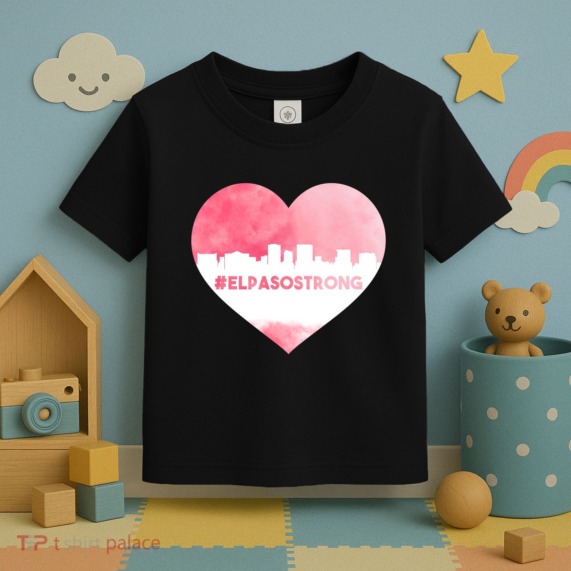 #El Paso Strong Texas Skyline Heart Toddler T-Shirt