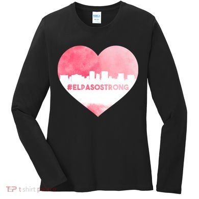 #El Paso Strong Texas Skyline Heart Women's Long Sleeve Shirt
