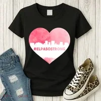 #El Paso Strong Texas Skyline Heart Women's T-Shirt thumb 3