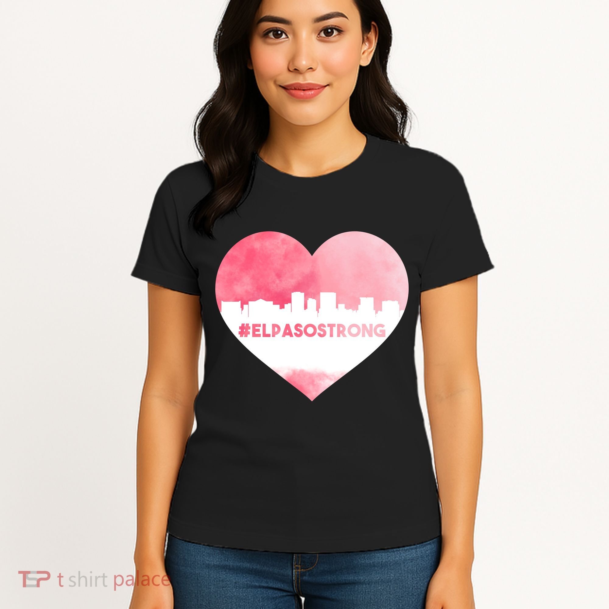 #El Paso Strong Texas Skyline Heart Women's T-Shirt