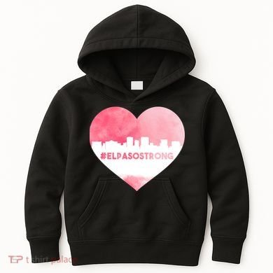 #El Paso Strong Texas Skyline Heart Kids Hoodie