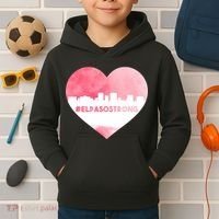 #El Paso Strong Texas Skyline Heart Kids Hoodie thumb 2