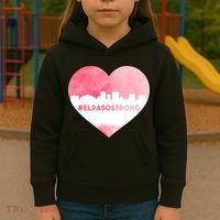 #El Paso Strong Texas Skyline Heart Kids Hoodie thumb 3