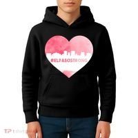 #El Paso Strong Texas Skyline Heart Kids Hoodie thumb 4