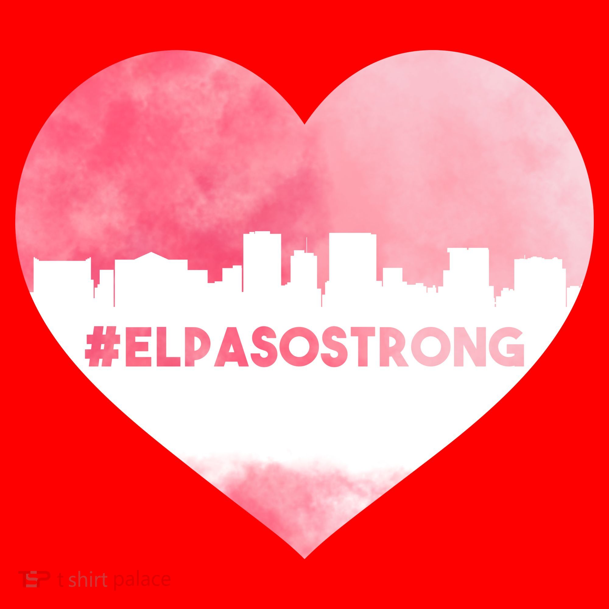 #El Paso Strong Texas Skyline Heart Santa Hat