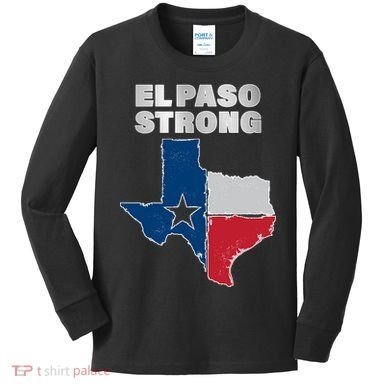 El Paso Strong Texas State Kids Long Sleeve Shirt