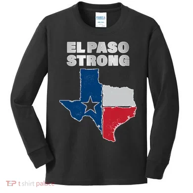 El Paso Strong Texas State Kids Long Sleeve Shirt