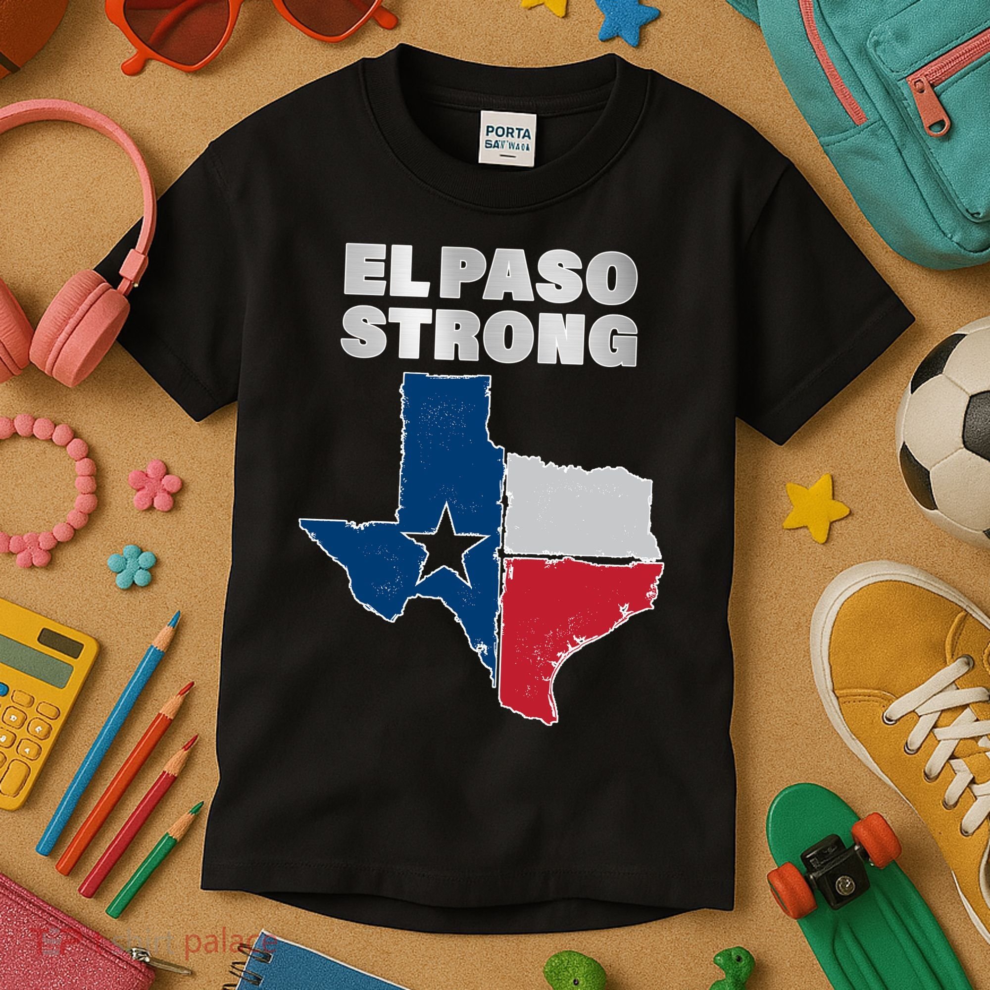 El Paso Strong Texas State Kids T-Shirt