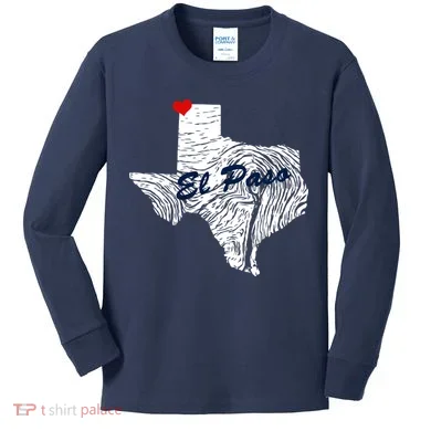El Paso Texas State Kids Long Sleeve Shirt