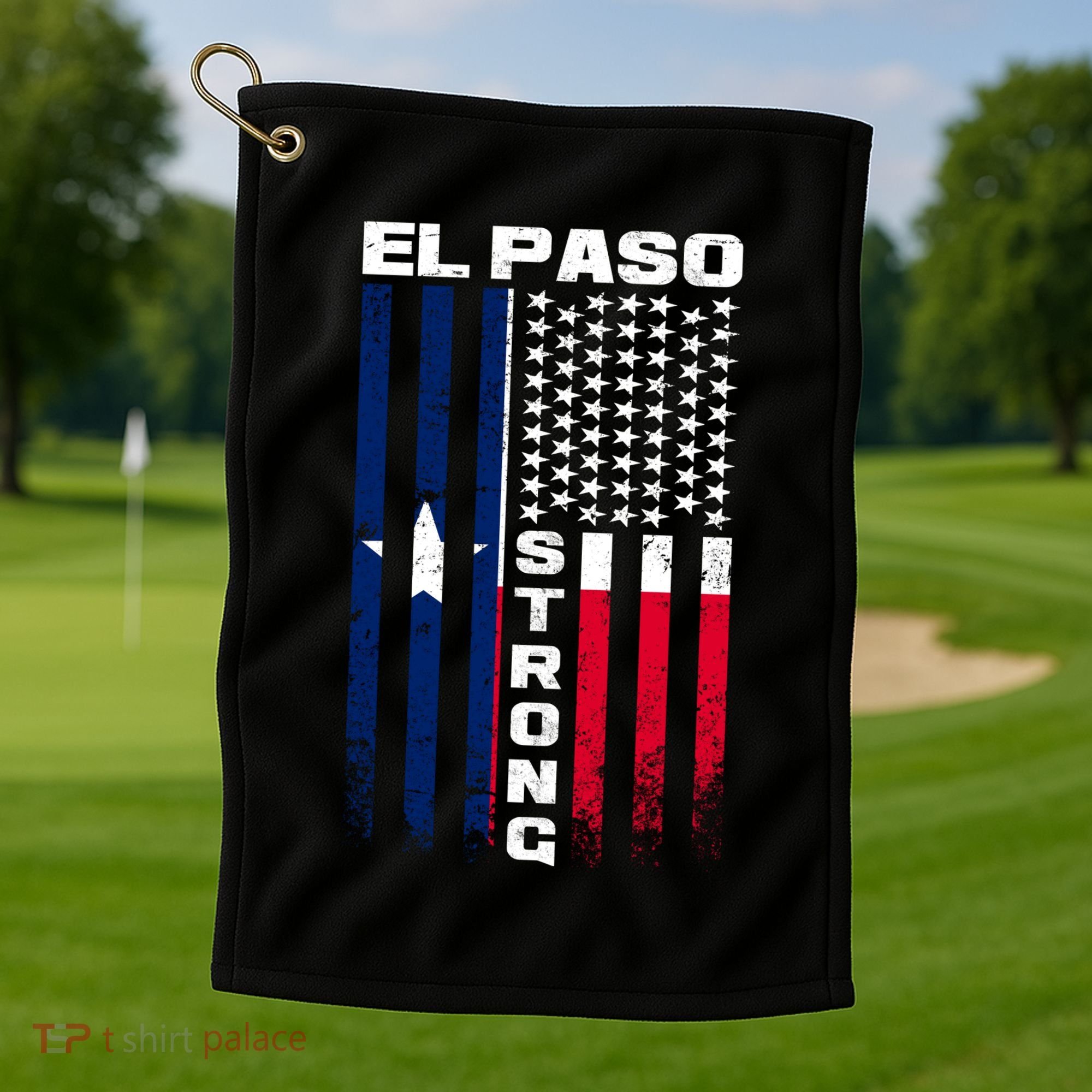 El Paso Texas Strong Flag Golf Towel