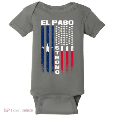El Paso Texas Strong Flag Baby Bodysuit