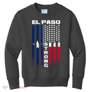 El Paso Texas Strong Flag Kids Sweatshirt