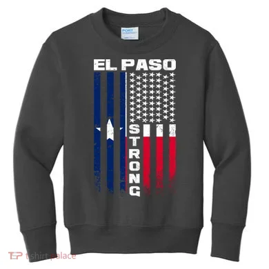 El Paso Texas Strong Flag Kids Sweatshirt
